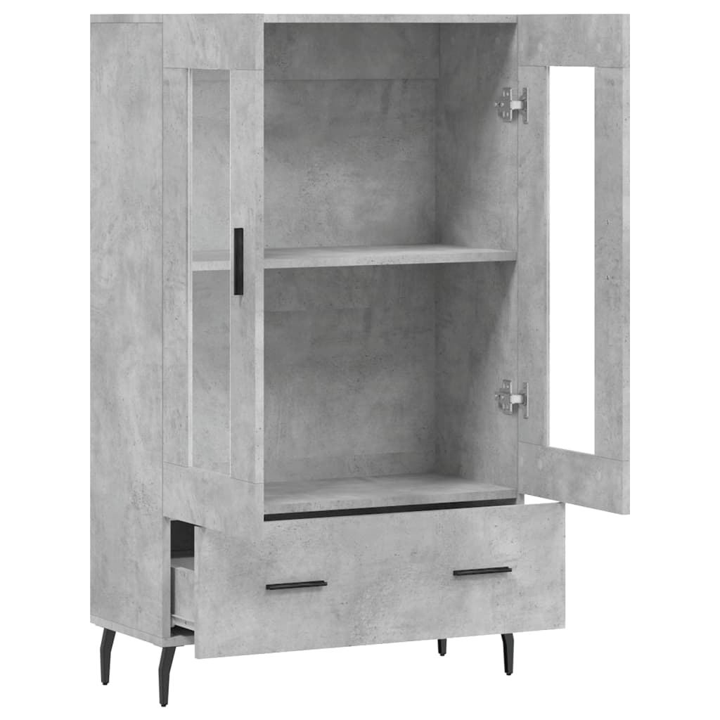 vidaXL Highboard Concrete Grey 69.5x31x115 cm Engineered Wood 5