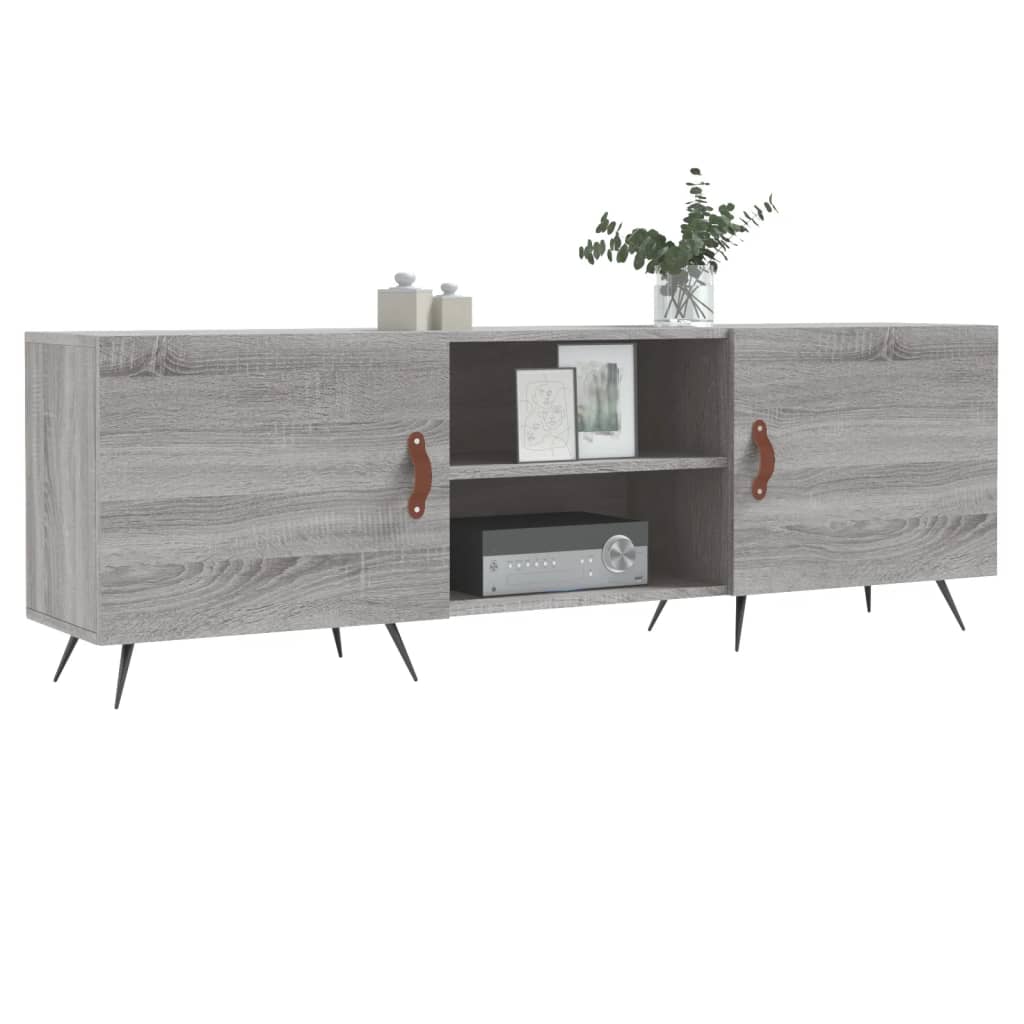vidaXL TV Cabinet Grey Sonoma 150x30x50 cm Engineered Wood 3