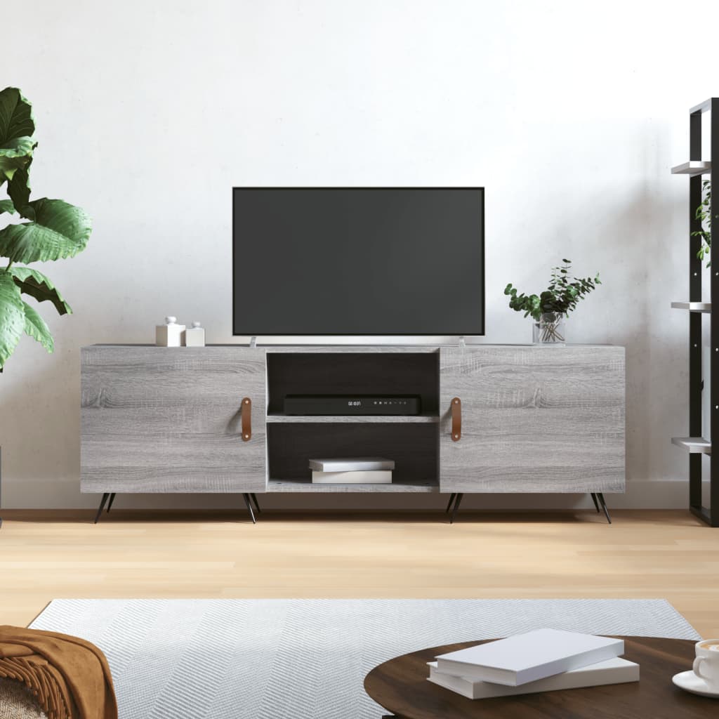vidaXL TV Cabinet Grey Sonoma 150x30x50 cm Engineered Wood 1