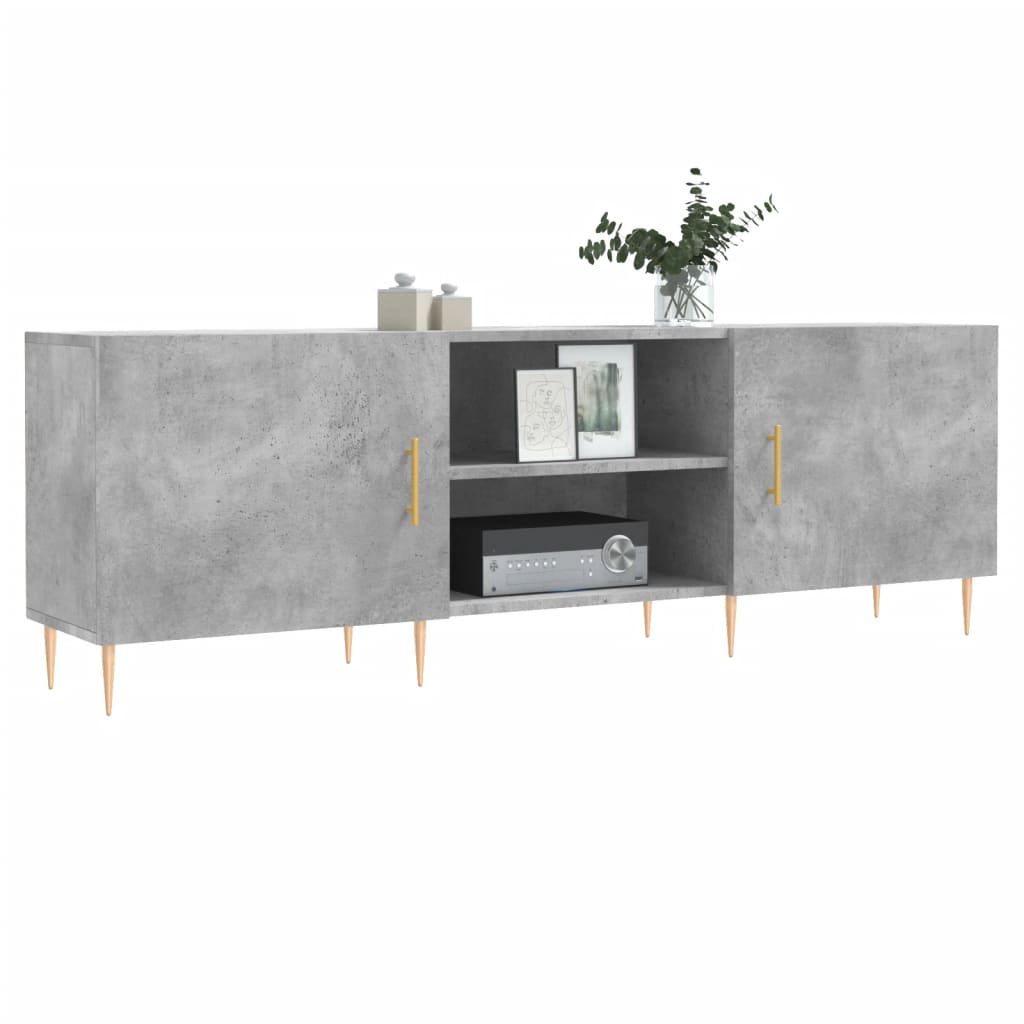 vidaXL TV Cabinet Concrete Grey 150x30x50 cm Engineered Wood 3