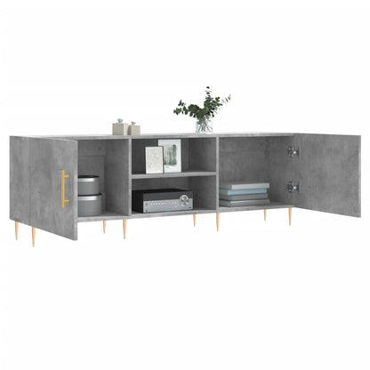 vidaXL TV Cabinet Concrete Grey 150x30x50 cm Engineered Wood 4