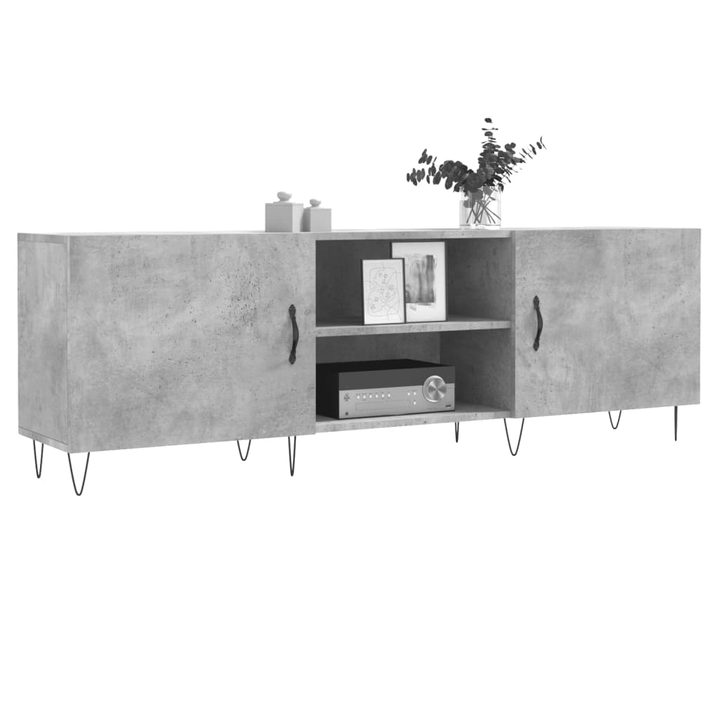 vidaXL TV Cabinet Concrete Grey 150x30x50 cm Engineered Wood 3