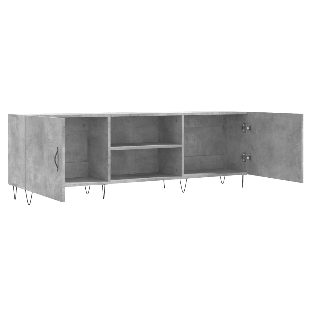 vidaXL TV Cabinet Concrete Grey 150x30x50 cm Engineered Wood 6