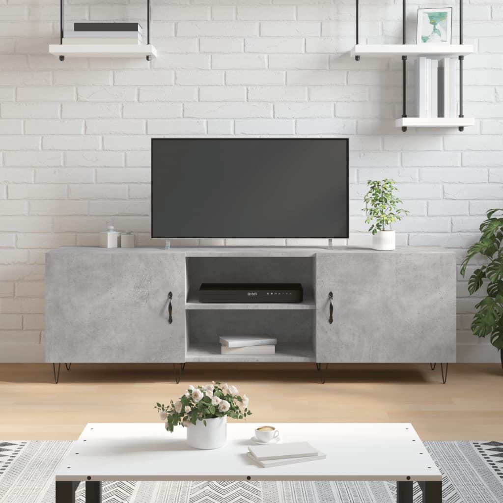 vidaXL TV Cabinet Concrete Grey 150x30x50 cm Engineered Wood 1