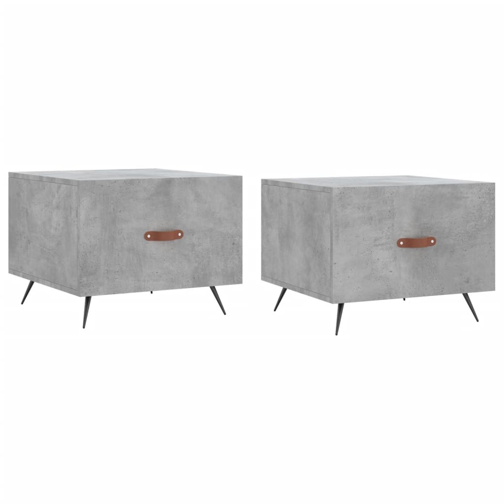 vidaXL Coffee Tables 2 pcs Concrete Grey 50x50x40 cm Engineered Wood 2