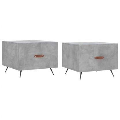 vidaXL Coffee Tables 2 pcs Concrete Grey 50x50x40 cm Engineered Wood 2