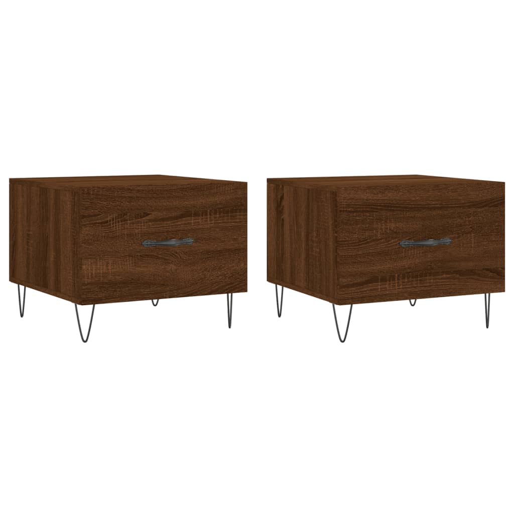 vidaXL Coffee Tables 2 pcs Brown Oak 50x50x40 cm Engineered Wood 2