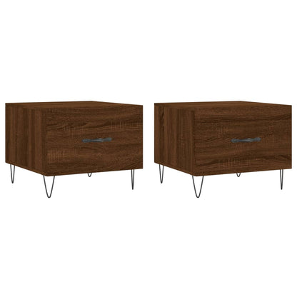 vidaXL Coffee Tables 2 pcs Brown Oak 50x50x40 cm Engineered Wood 2