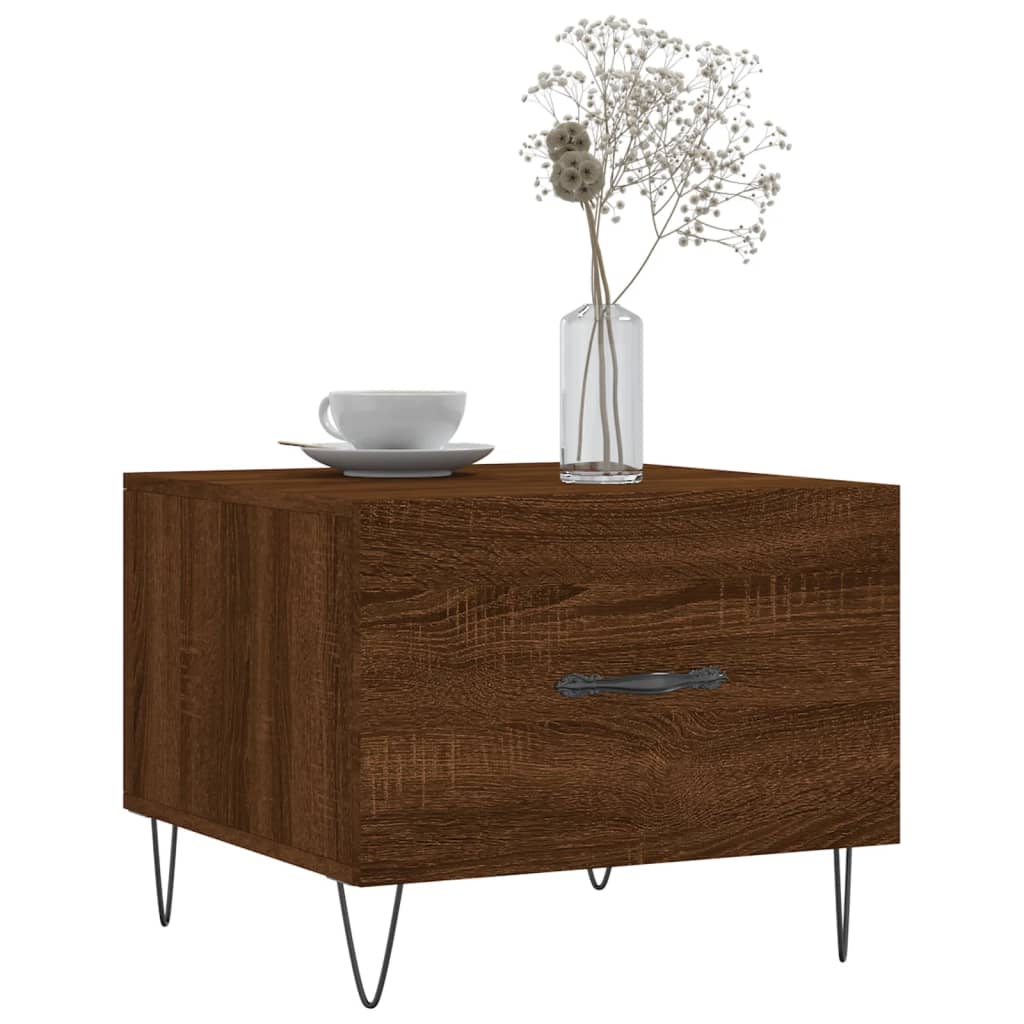 vidaXL Coffee Tables 2 pcs Brown Oak 50x50x40 cm Engineered Wood 3