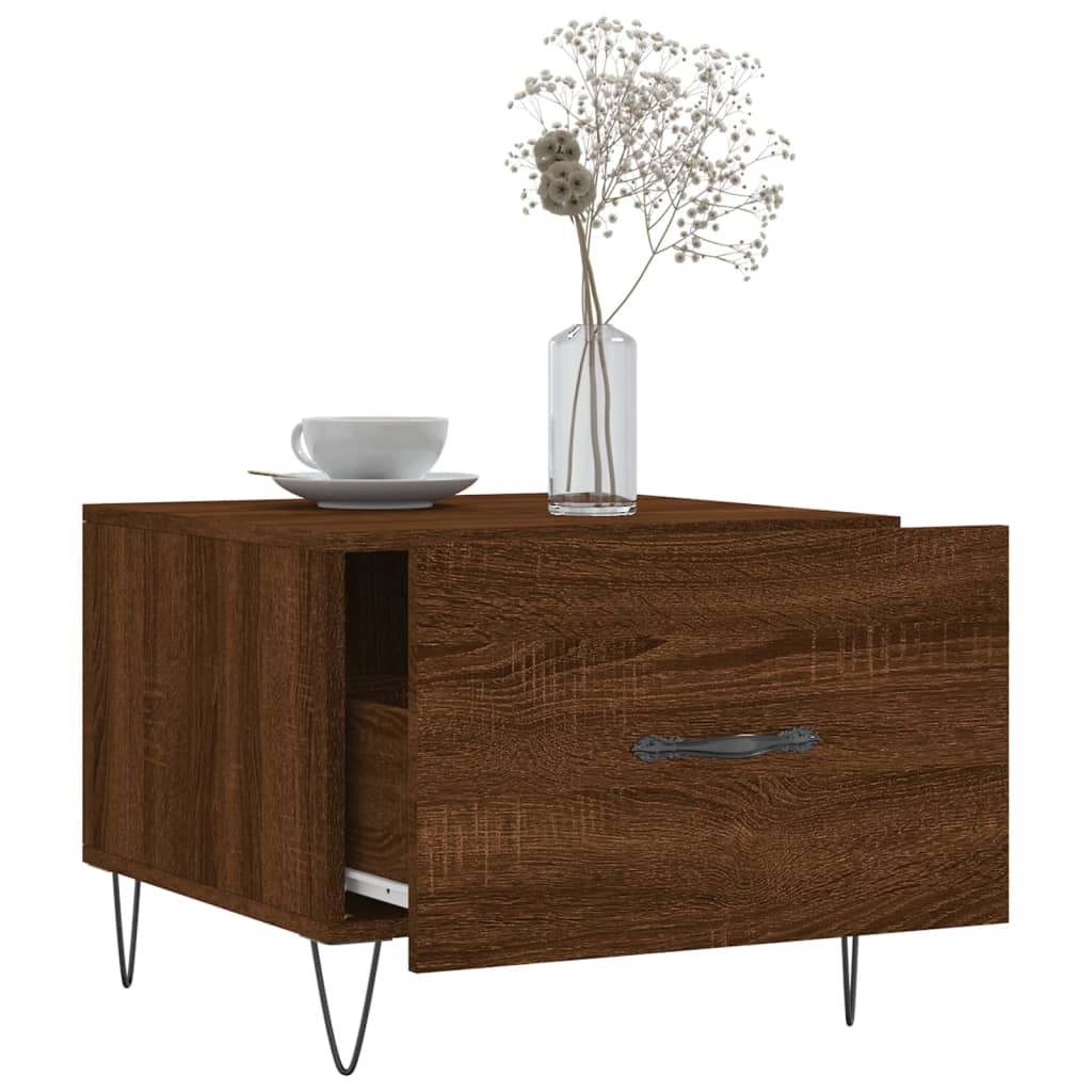 vidaXL Coffee Tables 2 pcs Brown Oak 50x50x40 cm Engineered Wood 4