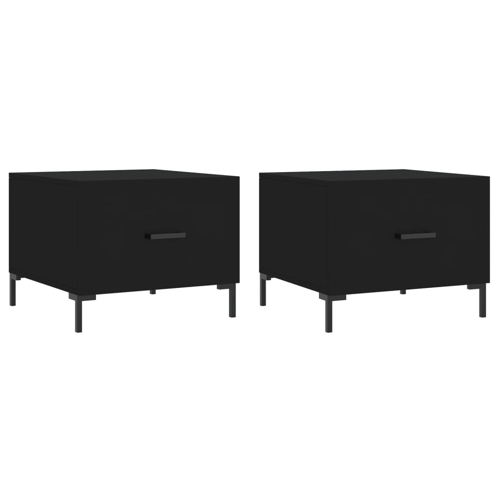 vidaXL Coffee Tables 2 pcs Black 50x50x40 cm Engineered Wood 2