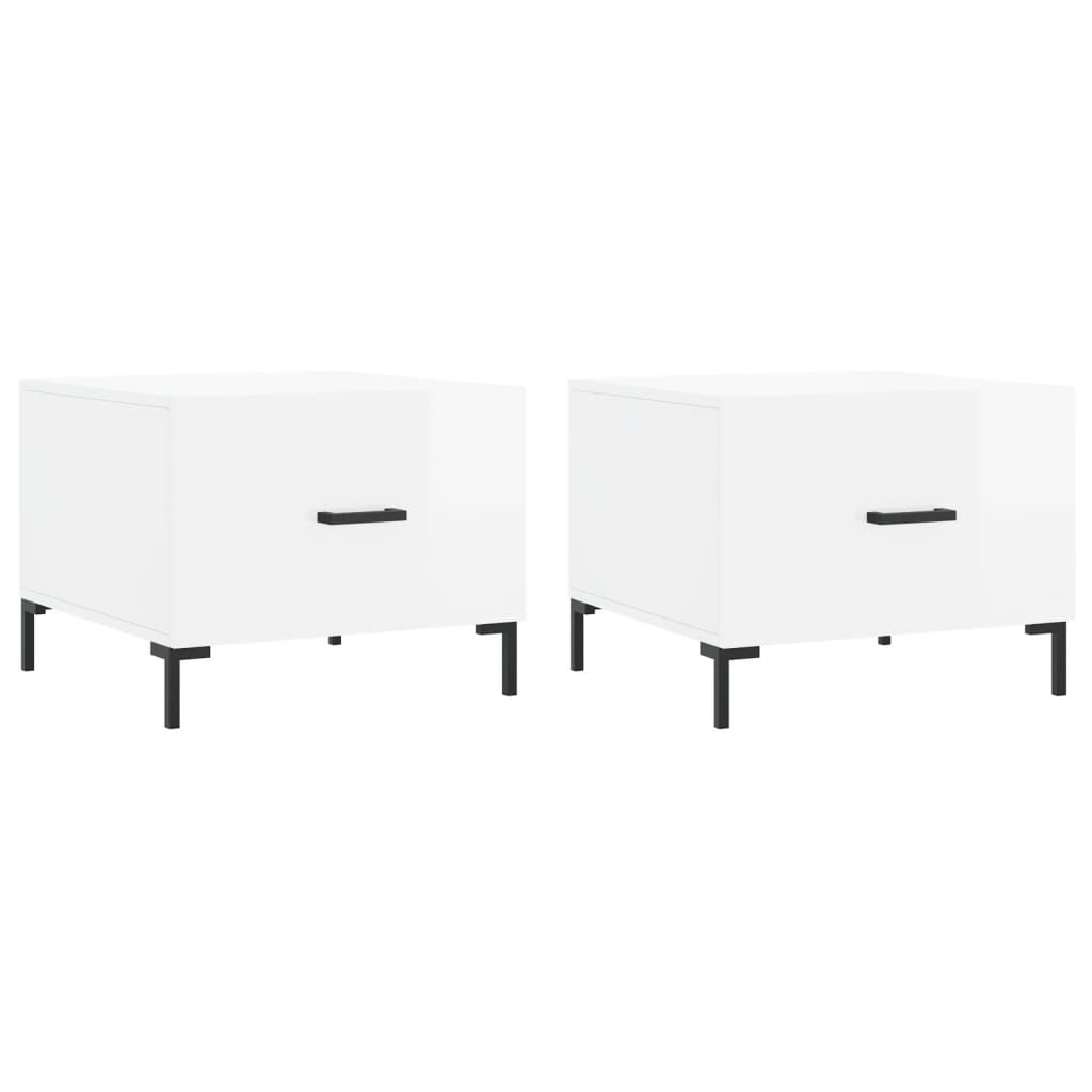 vidaXL Coffee Tables 2pcs High Gloss White 50x50x40 cm Engineered Wood 2