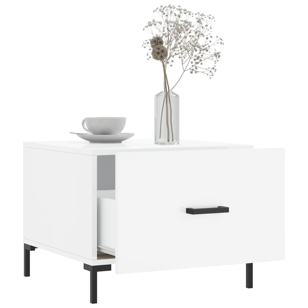 vidaXL Coffee Tables 2pcs High Gloss White 50x50x40 cm Engineered Wood 4