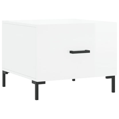 vidaXL Coffee Tables 2pcs High Gloss White 50x50x40 cm Engineered Wood 5