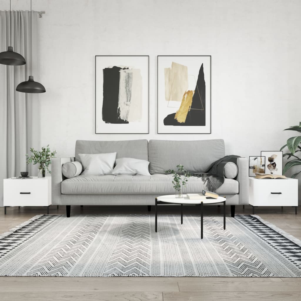 vidaXL Coffee Tables 2pcs High Gloss White 50x50x40 cm Engineered Wood 1