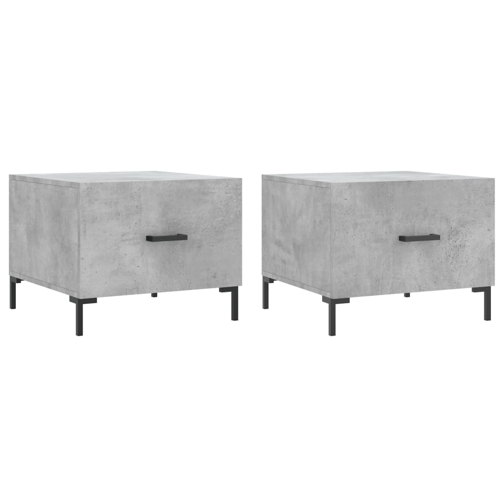 vidaXL Coffee Tables 2 pcs Concrete Grey 50x50x40 cm Engineered Wood 2