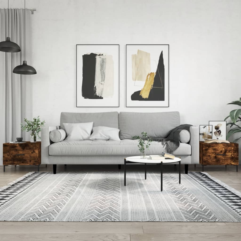 vidaXL Coffee Tables 2 pcs Smoked Oak 50x50x40 cm Engineered Wood 1
