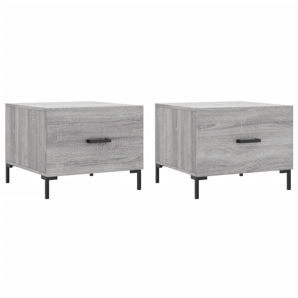 vidaXL Coffee Tables 2 pcs Grey Sonoma 50x50x40 cm Engineered Wood 2