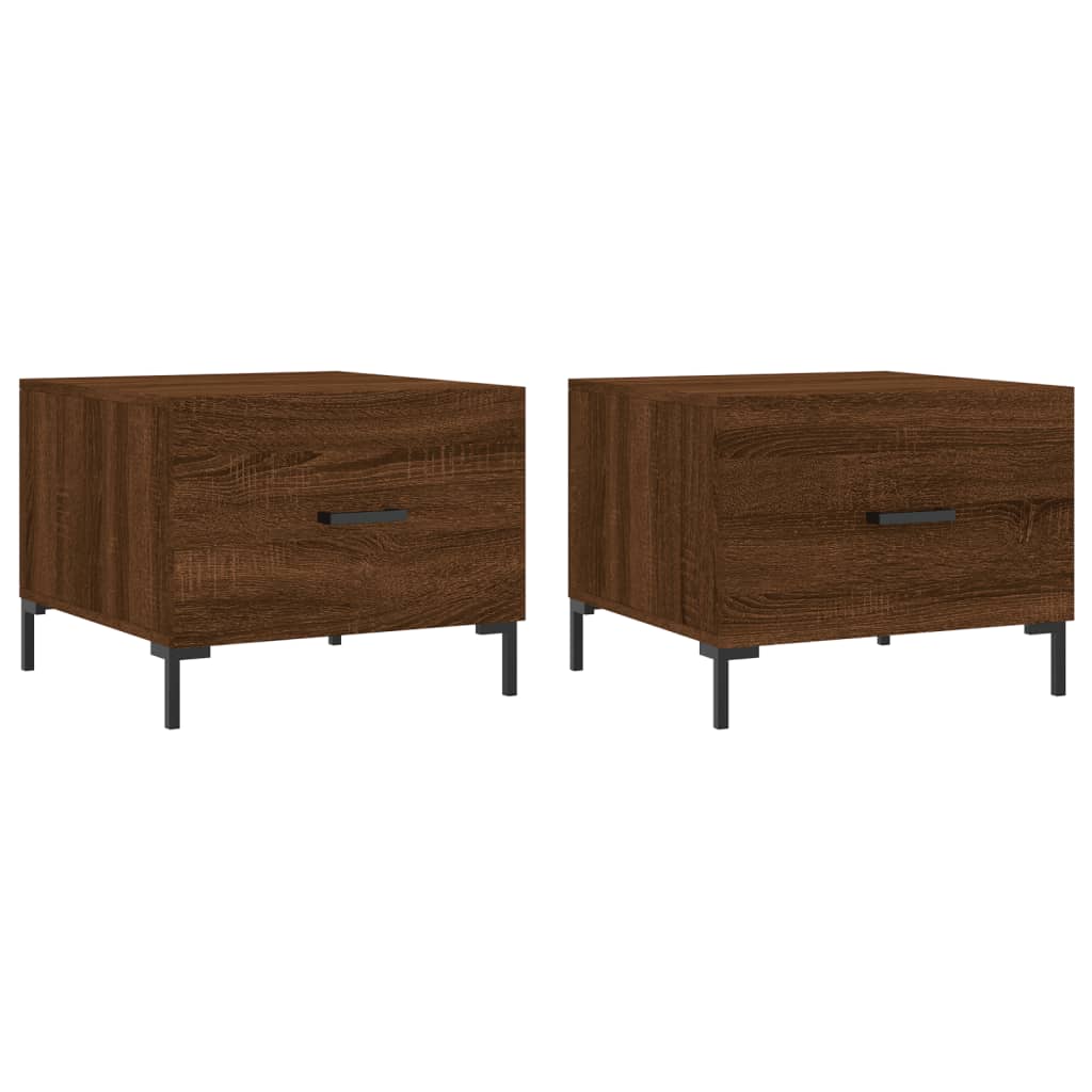 vidaXL Coffee Tables 2 pcs Brown Oak 50x50x40 cm Engineered Wood 2