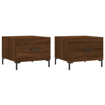vidaXL Coffee Tables 2 pcs Brown Oak 50x50x40 cm Engineered Wood 2
