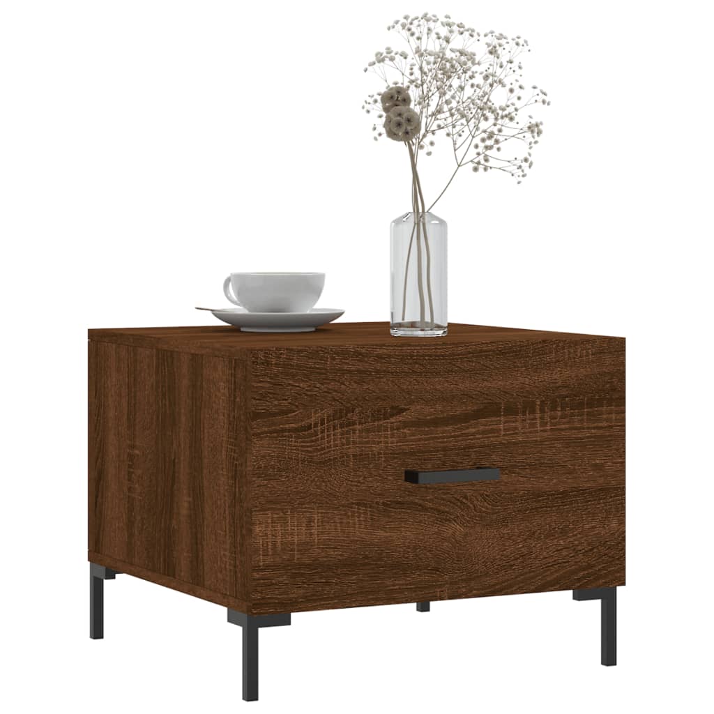 vidaXL Coffee Tables 2 pcs Brown Oak 50x50x40 cm Engineered Wood 3