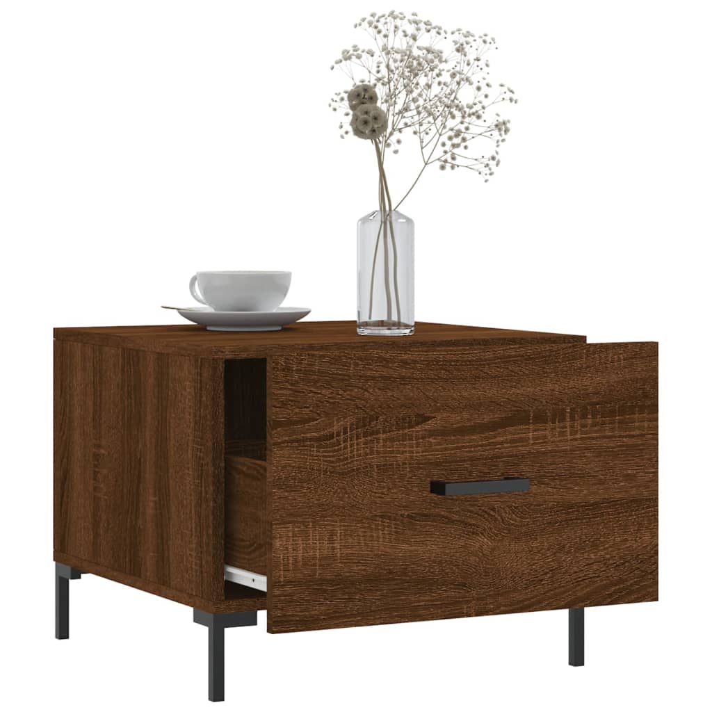 vidaXL Coffee Tables 2 pcs Brown Oak 50x50x40 cm Engineered Wood 4