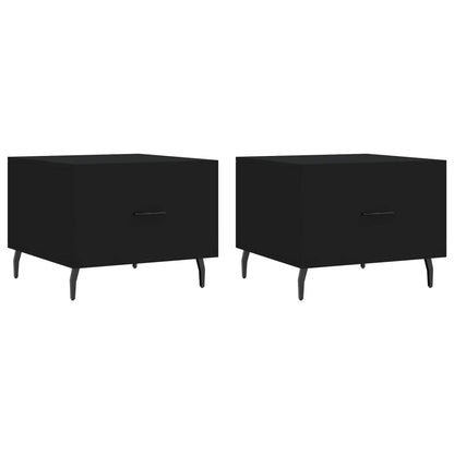 vidaXL Coffee Tables 2 pcs Black 50x50x40 cm Engineered Wood 2