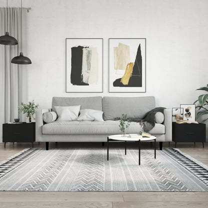 vidaXL Coffee Tables 2 pcs Black 50x50x40 cm Engineered Wood 1