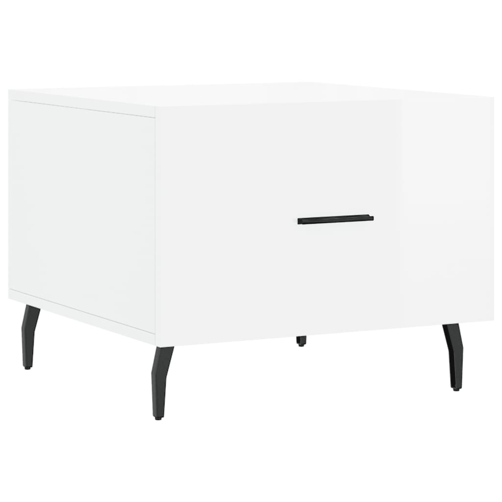 vidaXL Coffee Tables 2pcs High Gloss White 50x50x40 cm Engineered Wood 5