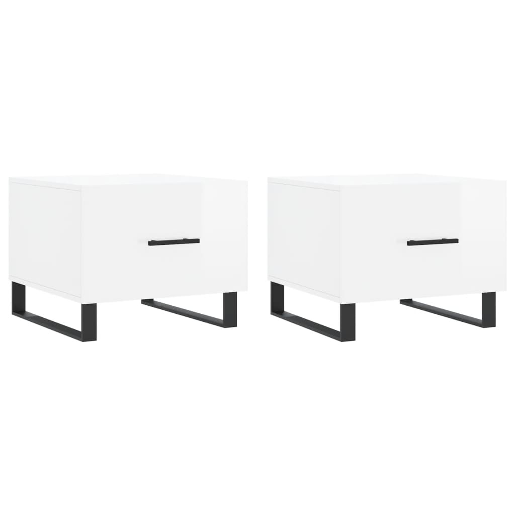 vidaXL Coffee Tables 2pcs High Gloss White 50x50x40 cm Engineered Wood 2