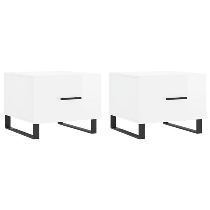 vidaXL Coffee Tables 2pcs High Gloss White 50x50x40 cm Engineered Wood 2