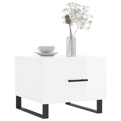 vidaXL Coffee Tables 2pcs High Gloss White 50x50x40 cm Engineered Wood 3