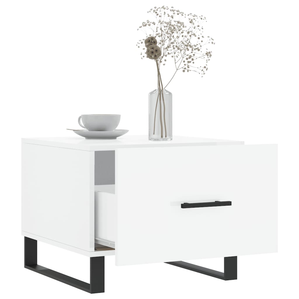 vidaXL Coffee Tables 2pcs High Gloss White 50x50x40 cm Engineered Wood 4