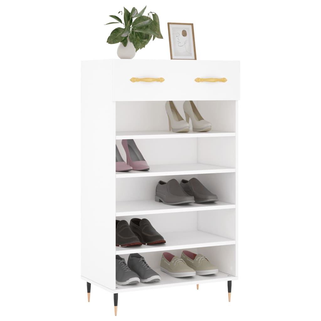 vidaXL Shoe Cabinet White 60x35x105 cm Engineered Wood 3