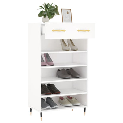vidaXL Shoe Cabinet White 60x35x105 cm Engineered Wood 4
