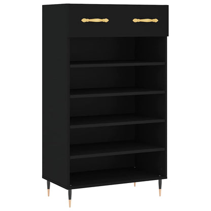 vidaXL Shoe Cabinet Black 60x35x105 cm Engineered Wood 2