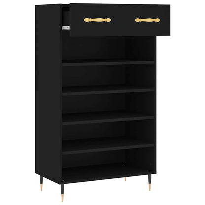 vidaXL Shoe Cabinet Black 60x35x105 cm Engineered Wood 5