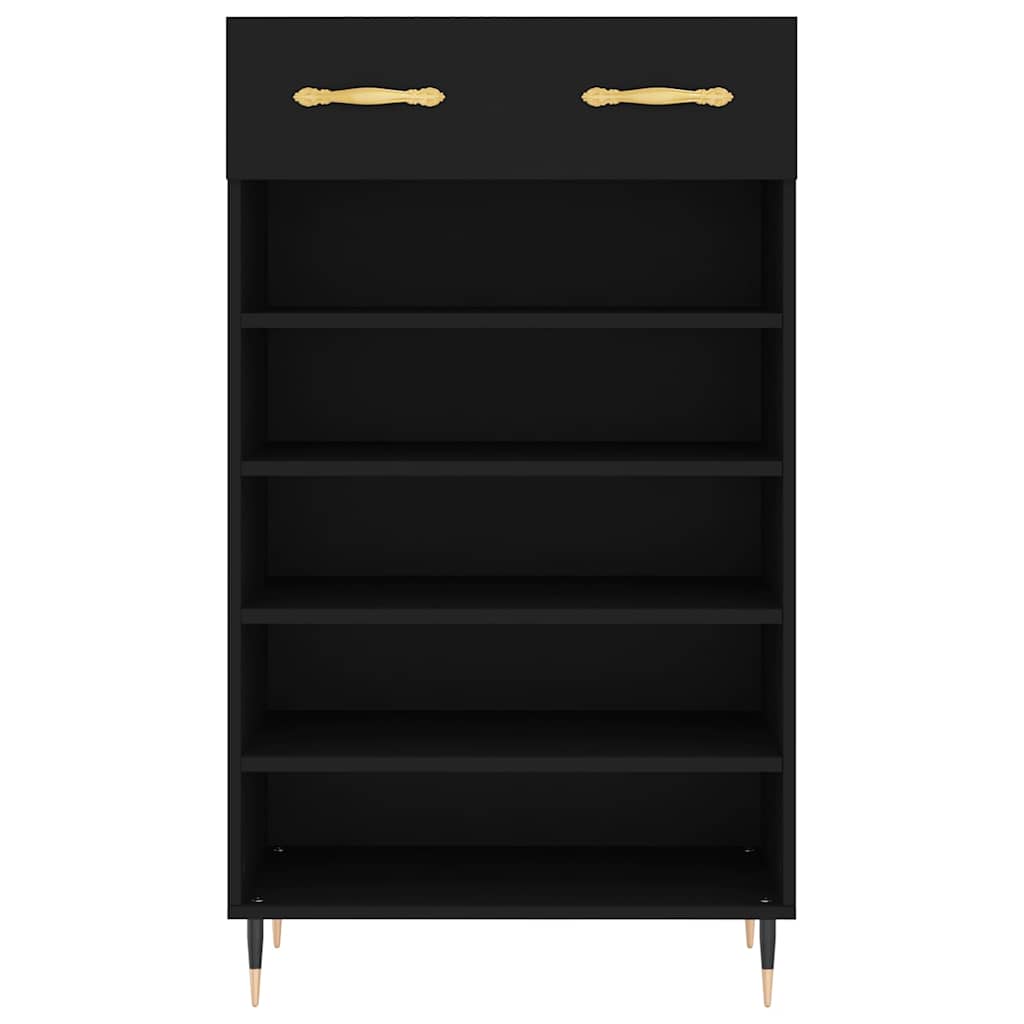 vidaXL Shoe Cabinet Black 60x35x105 cm Engineered Wood 6