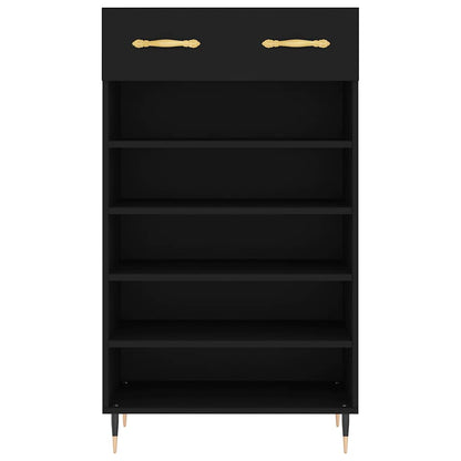 vidaXL Shoe Cabinet Black 60x35x105 cm Engineered Wood 6
