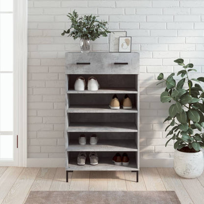 vidaXL Shoe Cabinet Concrete Grey 60x35x105 cm Engineered Wood 1