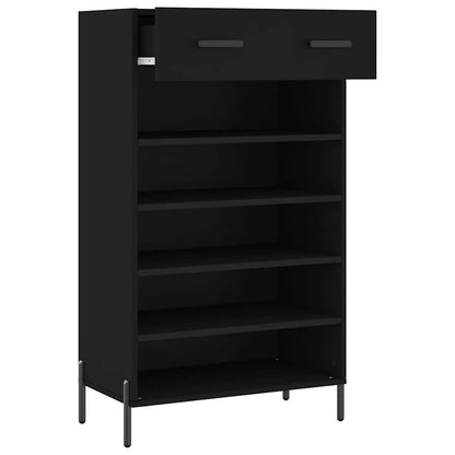 vidaXL Shoe Cabinet Black 60x35x105 cm Engineered Wood 5