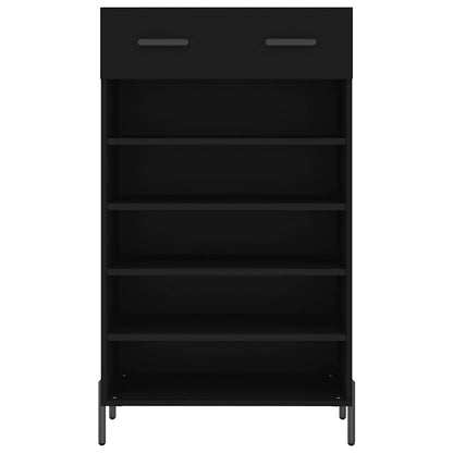 vidaXL Shoe Cabinet Black 60x35x105 cm Engineered Wood 6