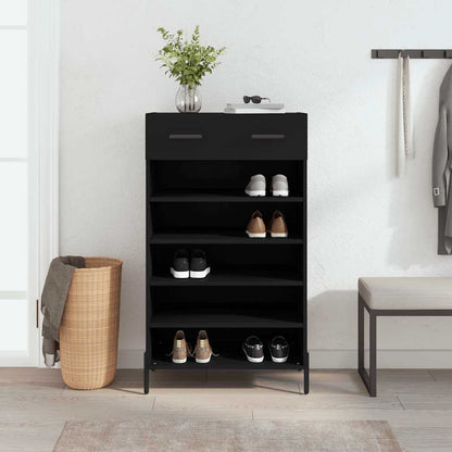 vidaXL Shoe Cabinet Black 60x35x105 cm Engineered Wood 1