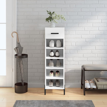 vidaXL Shoe Cabinet White 30x35x105 cm Engineered Wood 1