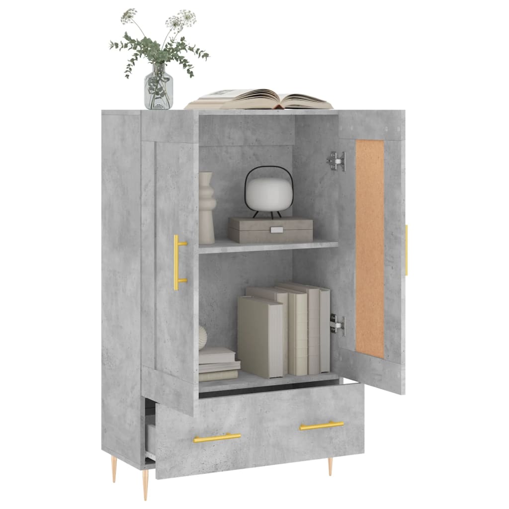 vidaXL Highboard Concrete Grey 69.5x31x115 cm Engineered Wood 4