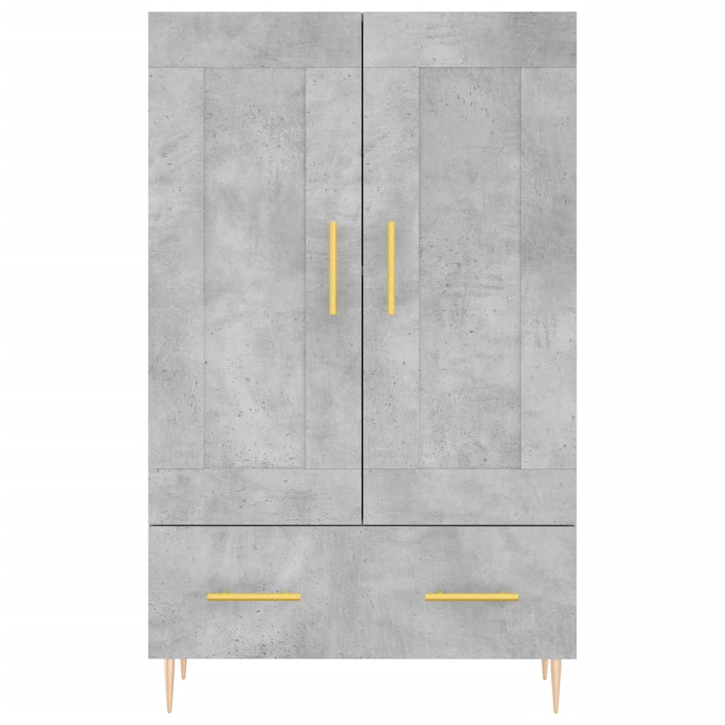 vidaXL Highboard Concrete Grey 69.5x31x115 cm Engineered Wood 5