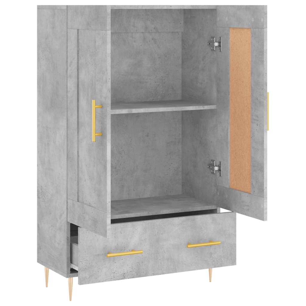 vidaXL Highboard Concrete Grey 69.5x31x115 cm Engineered Wood 6