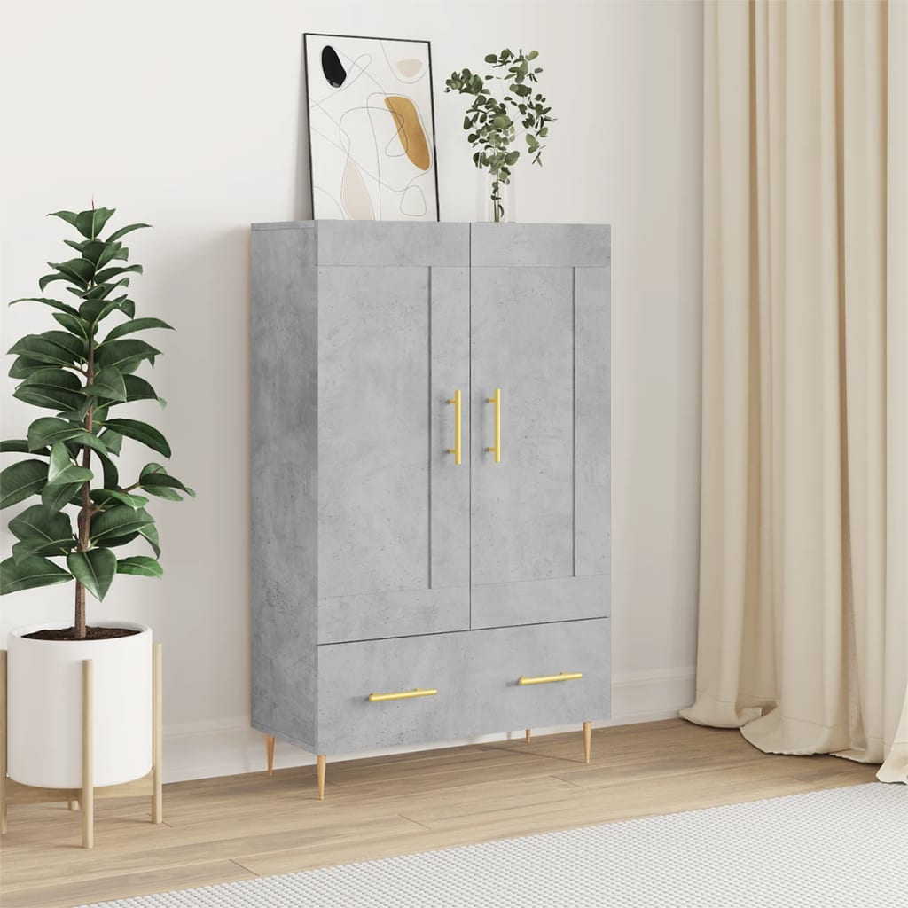vidaXL Highboard Concrete Grey 69.5x31x115 cm Engineered Wood 1