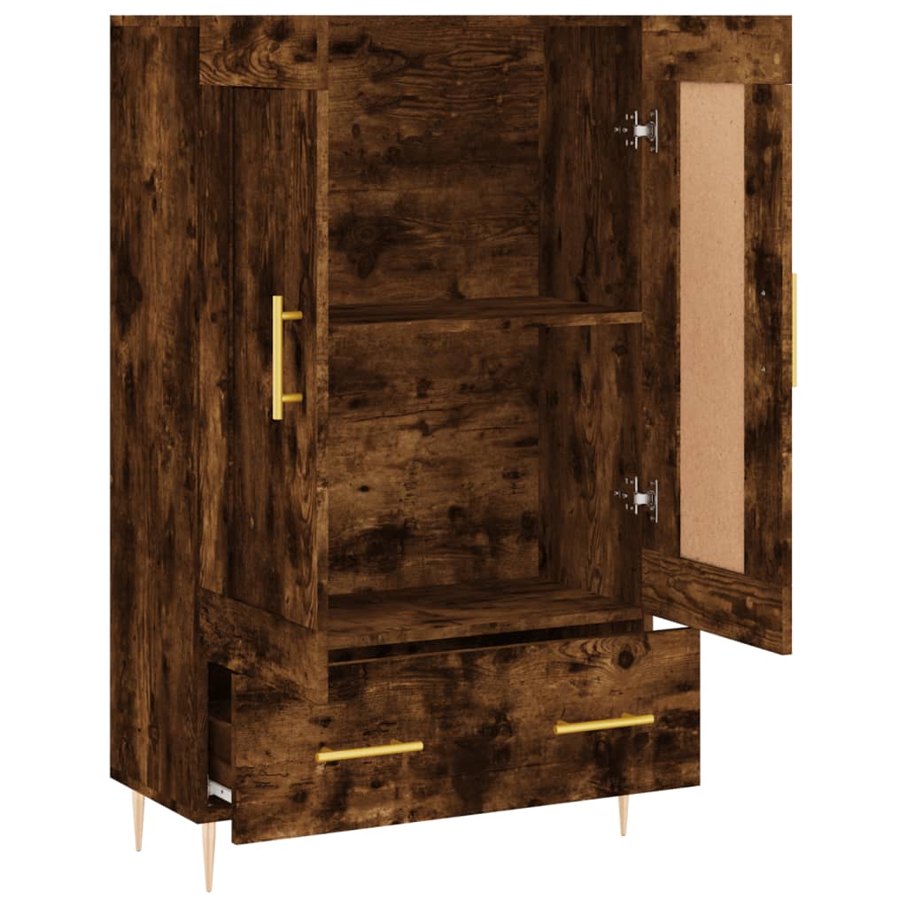 vidaXL Highboard Smoked Oak 69,5x31x115 cm Engineered Wood 4