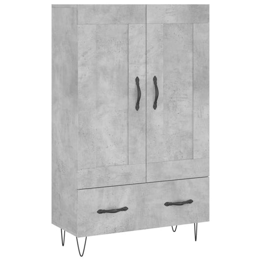 vidaXL Highboard Concrete Grey 69,5x31x115 cm Engineered Wood 2